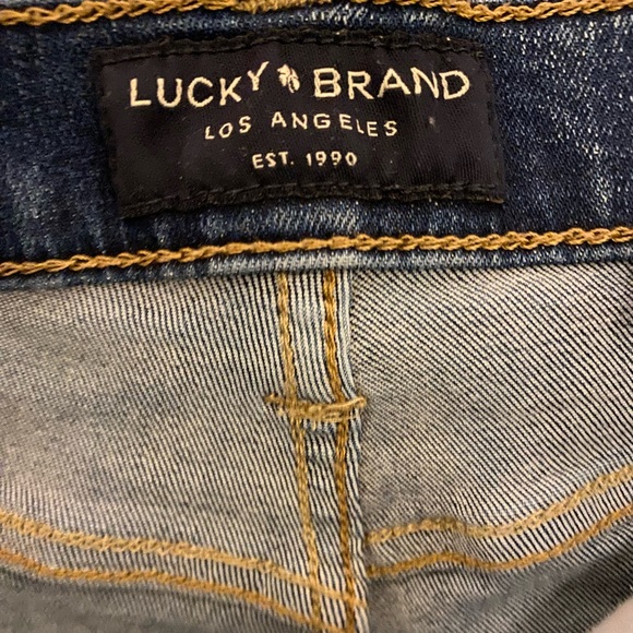 lucky brand petite skinny blue jean with distressed hem - Picture 2 of 4